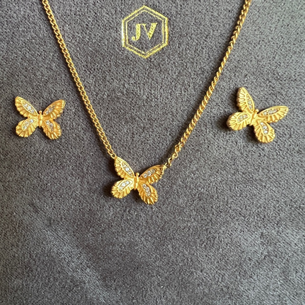 Julie Vos Butterfly earrings and necklace